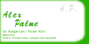 alex palme business card